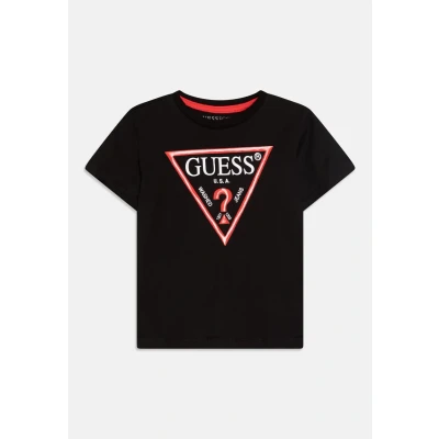 Image of Guess Toddler CORE Print Tshirt for kids, Size: 3y, Jet black