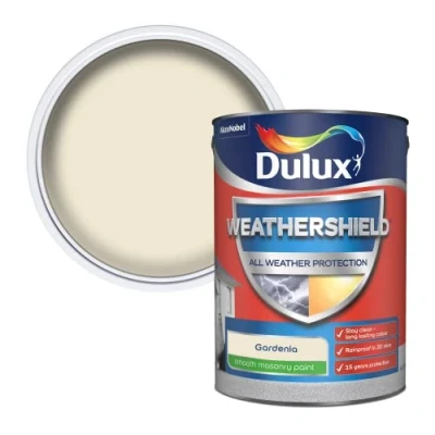 Image of Dulux Weathershield Smooth Masonry Paint Gardenia 5L