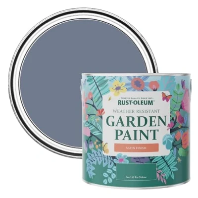 Image of Rust Oleum Blue Mould Resistant Garden Paint in Satin Finish Hush 2.5L