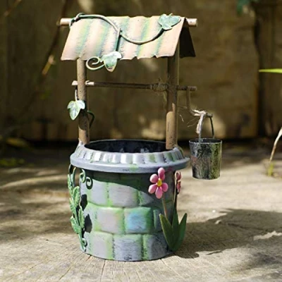 Image of Secret Garden Magical Fairy Wishing Well Pixie House Sculpture Ornament