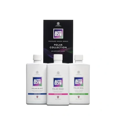 Image of Autoglym Polar Collection Car Cleaning Kit Includes Blast Pre Wash Snow Foam, Shampoo, and Seal Pressure Coating
