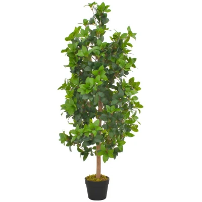 Image of vidaXL Artificial Plant Laurel Tree with Pot Green 120 cm