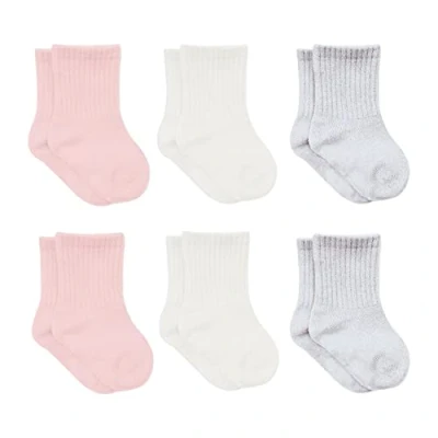 Image of bistyle Baby Grip Ankle Socks 6 Pairs Newborn Infant Toddlers Organic Cotton Kids Boys Girls (as8, age, 6_months, 12_months, Pink)