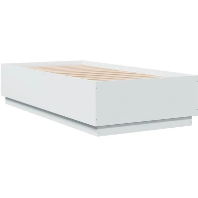 Image of vidaXL Bed Frame without Mattress White 75x190 cm Small Single Engineered Wood