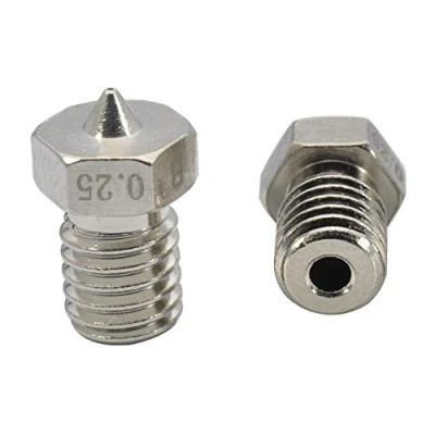 Image of 2pcs Upgrade 3D Printer Plated Wear Resistant M6 Thread Brass Nozzles 0.25mm for 1.75mm V6 Hotend Titan Aero Extruder Prusa I3 MK3 MK3S Anycubic Mega (2x0.25mm)