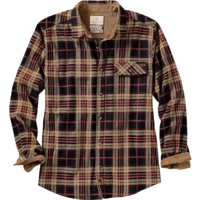 Image of Legendary Whitetails Men&#039;s Buck Camp Flannel Shirt, Long Sleeve Plaid Button Down Casual Shirt for Men, with Corduroy Cuffs, Fall &amp; Winter Clothing, Frontier Plaid, XX Large Tall