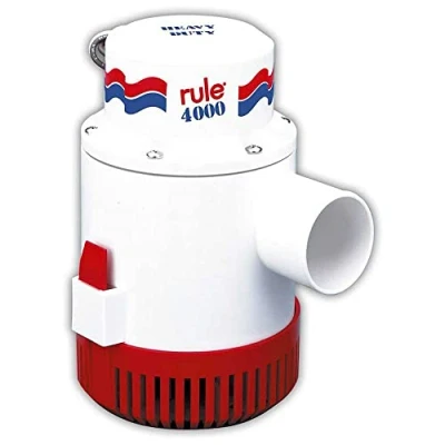 Image of Rule 56D 4000 GPH Marine Bilge Pump, Non Automatic, 12 Volt, White/Red