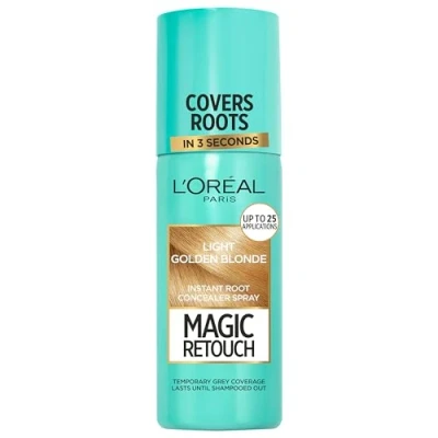 Image of L&#039;Oréal Magic Retouch Instant Root Concealer Spray, Ideal for Touching Up Grey Regrowth, Easy Application, Lightweight Formula, Colour: Light Golden Brown, 75ml