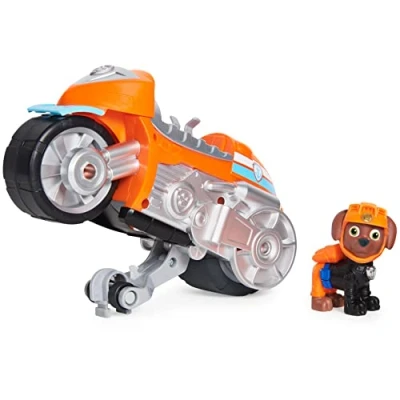 Image of PAW Patrol, Moto Pups Zuma’s Deluxe Pull Back Motorcycle Vehicle with Wheelie Feature and Figure