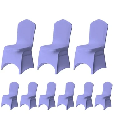 Image of Trimming Shop Spandex Lavender Chair Cover Stretch Fabric Removable Washable Protective Slipcovers for Weddings Banquets Ceremony Hotel Dining Parties Décor, 10pcs
