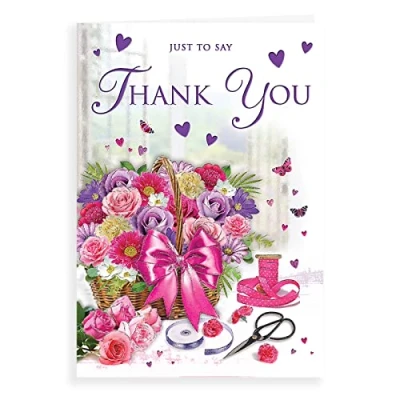 Image of Piccadilly Greetings Regal Publishing Traditional Thank You Card 9 x 6 inches