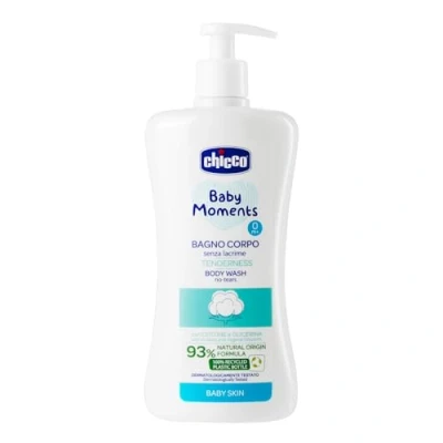 Image of Chicco Baby Moments Lacrime Free Bath Body Tensioner for Sensitive Hair with Natural Formula, 0+ Mesi 500 ml