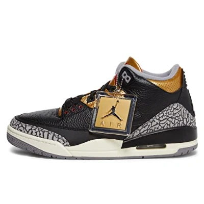 Image of Jordan Air 3 RetroWomens, Black/Fire Red/Metallic Gold/Cement Grey