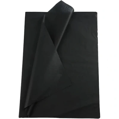 Image of Black 25 Large Sheets of Tissue Paper 50x70 cm Craft &amp; Gift Wrapping