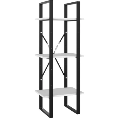 Image of vidaXL 3 Tier Book Cabinet White 40x30x105 cm Engineered Wood
