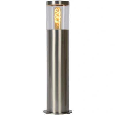 Image of Fedor Modern Bollard Light Outdoor 1xE27 IP44 Satin Chrome