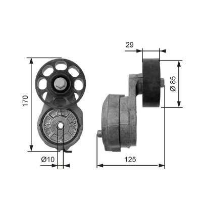 Image of ERR4708 Tensioner Pulley GATES T38425 PowerGrip LAND ROVER: Discovery 1