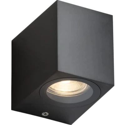Image of KnightsBridge ALANA 230V IP65 GU10 Polycarbonate Single Wall light Black