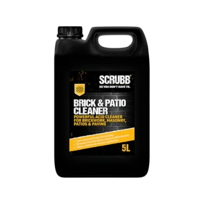 Image of SCRUBB Brick and Patio Cleaner, Fast Acting, Restores Patio, Weathering Removal, Stone 5ltr