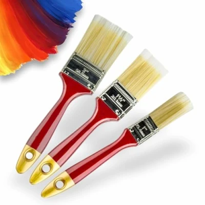 Image of Paint Brush Set Heavy Duty Brushes With Strong Bristles Professional Paintbrush For Walls Fence Furniture Ceilings Decking DIY Painting Decorating Supplies Home Essentials Assorted Sizes (3Pc)