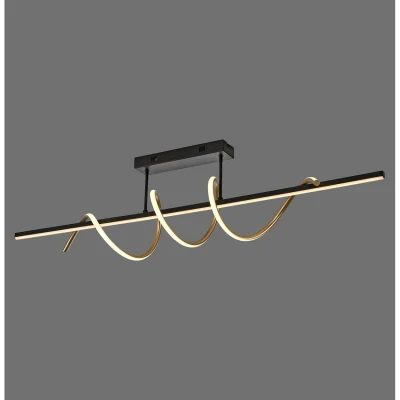 Image of JUST LIGHT. Emanda LED ceiling light, iron, black brass