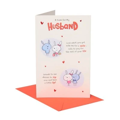 Image of UK Greetings Valentine&#039;s Day Card for Husband Funny Design