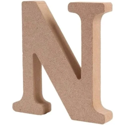 Image of Wooden MDF Letter N Size 13cm Tall Free Standing Letters for Arts &amp; Crafts Personalized Name Decor