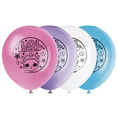Image of Unique 23805 Latex Balloons 30 cm LOL Surprise Party Pack of 8, Multicolour