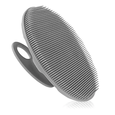 Image of INNERNEED Soft Silicone Body Cleansing Brush Shower Scrubber, Gentle Exfoliating and Massage for all Kinds of Skin (Gray)