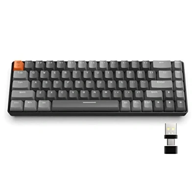 Image of YINDIAO K68 60% Wireless Mechanical Gaming Keyboard,Bluetooth 5.0/2.4Ghz,Dual mode 2 in 1 USB C Receiver,Hot Swappable,68 Keys Compact US Layout,Power Saving,Red Switch,for PC,Mac (Dark Grey)