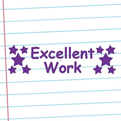 Image of Excellent Work, Purple Ink, Self Inking Value Teacher Stamp