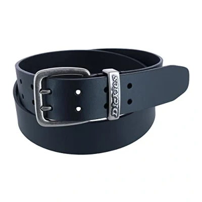 Image of Dickies Men&#039;s Leather Two Prong Casual Belt, Large, Black