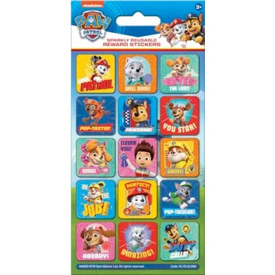 Image of Paper Projects 01.70.12.058 Paw Patrol Pup Pals Sparkly Reward Stickers Official Licensed Product Reusable on Non Porous Surfaces