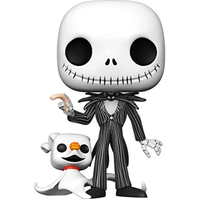 Image of Funko POP! Disney Christmas 10 Nightmare Before Jack Skellington With Zero the Collectable Vinyl Figure Gift Idea Official Merchandise Movies Fans