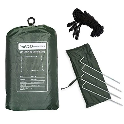 Image of DD Hammocks Tarp XL Extra Large 4.5m x 3m Waterproof Rectangular For Hammocking And Bushcraft/Hiking Shelter