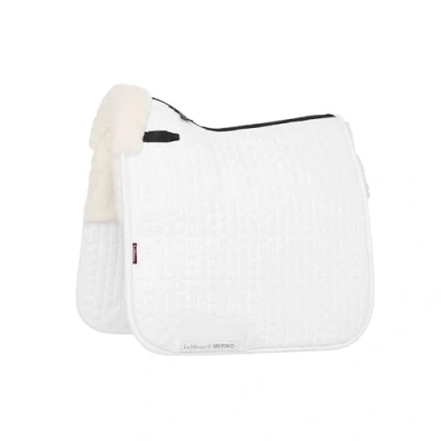 Image of LeMieux Merino+ Half Lined Suede Dressage Square White/White Medium