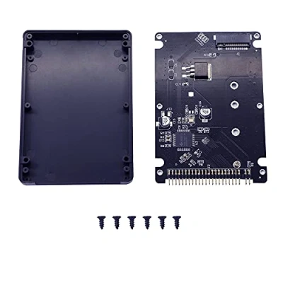 Image of GINTOOYUN M.2 NGFF SATA SSD to 2.5&quot; IDE 44pin Converter Card with Shell, Black for Notebook Laptop，Desktop Computer and More