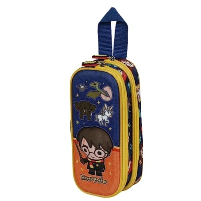 Image of Harry Potter Crest 3D Double Pencil Case, Orange, 22 x 9.5 cm