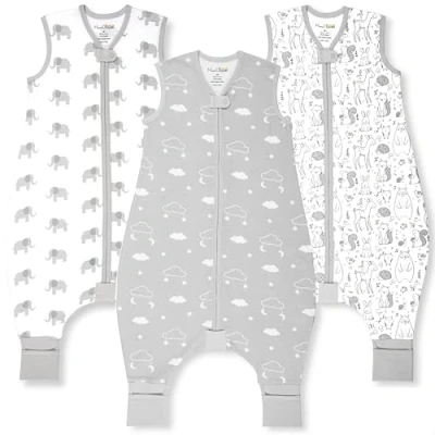 Image of Mama Cheetah Toddler Sleep Sack with Feet 2T, 0.5 TOG Organic Cotton Baby Wearable Blankets Legs, Sleeping Bag for Walkers, Early Walker Medium, 3 Pack