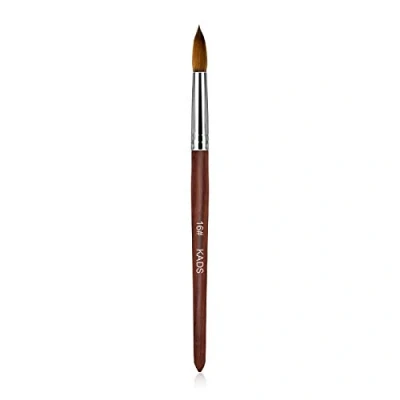 Image of Red Wooden Nail Brush Kolinsky Sable Hair Tool Acrylic Professional Art for UV Gel Polish (16#)