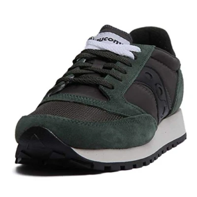 Image of Saucony Jazz Original Vintage Trainers Dark Green &amp; Black Mens