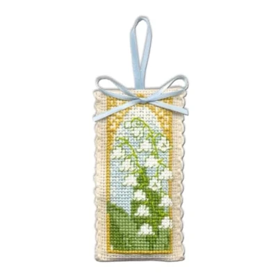 Image of Textile Heritage Lily of the Valley Lavender Sachet Cross Stitch Kit