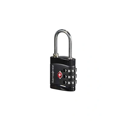 Image of Samsonite Global Travel Accessories Three Dial TSA Combilock, 7 cm, Black