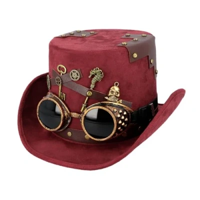 Image of Boland Keypunk Hat for Adults, Headpiece Fancy Dress Costumes, Carnival, Theme Party and Festivals, Steampunk
