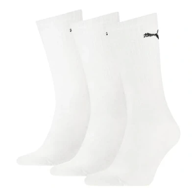 Image of Puma Unisex (3 Pair) Sport Lightweight Crew Sock 3 Pair , Black Set, 42 UK
