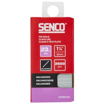 Image of SENCO CZ15EAAR 1 1/4&quot; 23 Gauge Pin Nails, Galvanized Finish 2,600 Count Pack