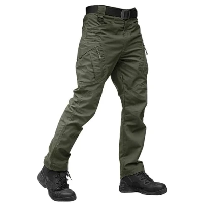 Image of TACVASEN Military Trousers Mens Tactical Outdoor Hiking Pants Walking Work Cargo Army Green,32