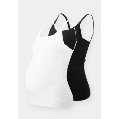 Image of Lindex Nursing CAMI 2 PACK Undershirt, Women&#039;s, Size: 10/12, Black/white