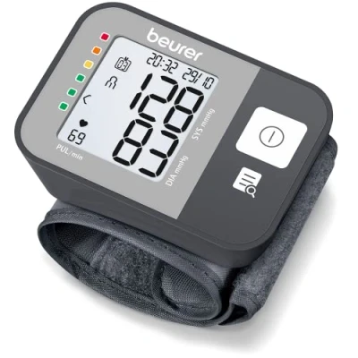 Image of Beurer BC27 Wrist Blood Pressure Monitor, Machine with Arrhythmia Detection &amp; Colour Coded Risk Indicator, Fully Automatic for Circumferences from 14 19.5 cm