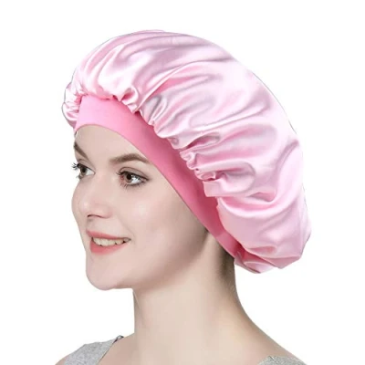 Image of Alnorm Night Hat for Girls Fashionable Satin Sleep Cap